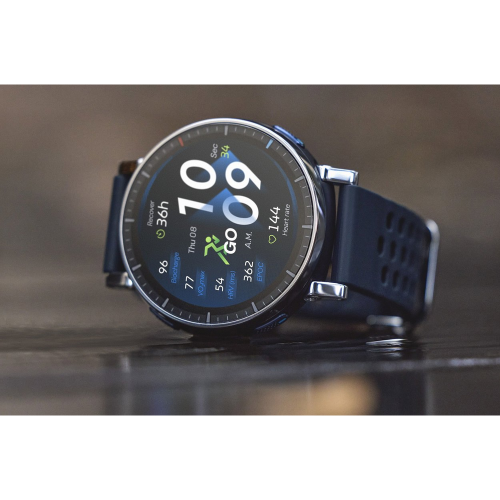 Amazfit Active 3 Premium Atlas Blue s AMOLED displejem a modrým řemínkem