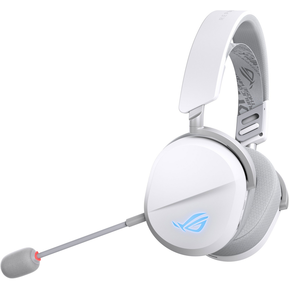 ASUS ROG Pelta Moonlight White s mikrofonem z bočního pohledu
