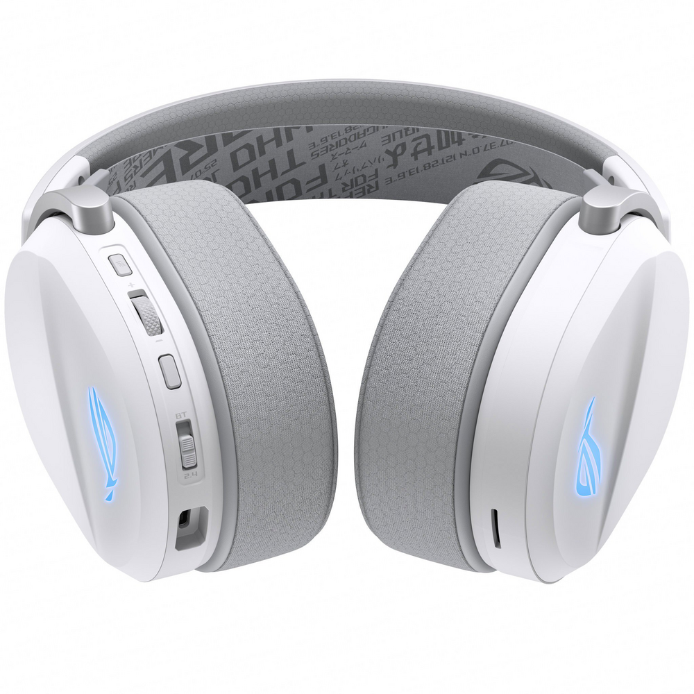 ASUS ROG Pelta Moonlight White ovládání na náušníku