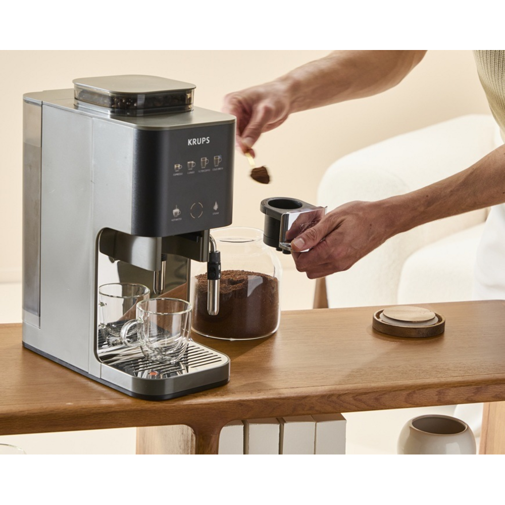 Použití mleté kávy u kávovaru Krups Coffee Crush Experience