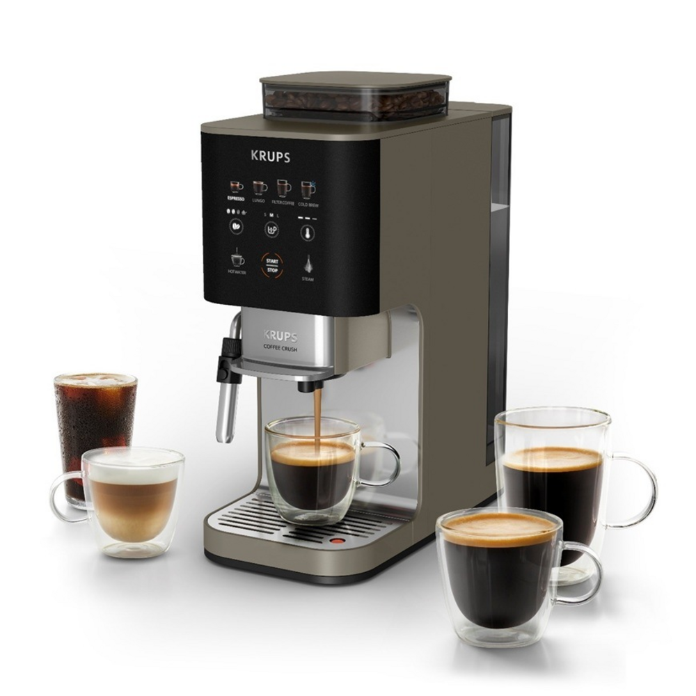Krups Coffee Crush Experience s různými druhy kávy