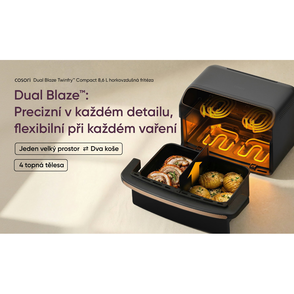 Cosori Dual Blaze Twin Fry Compact technologie Dual Blaze