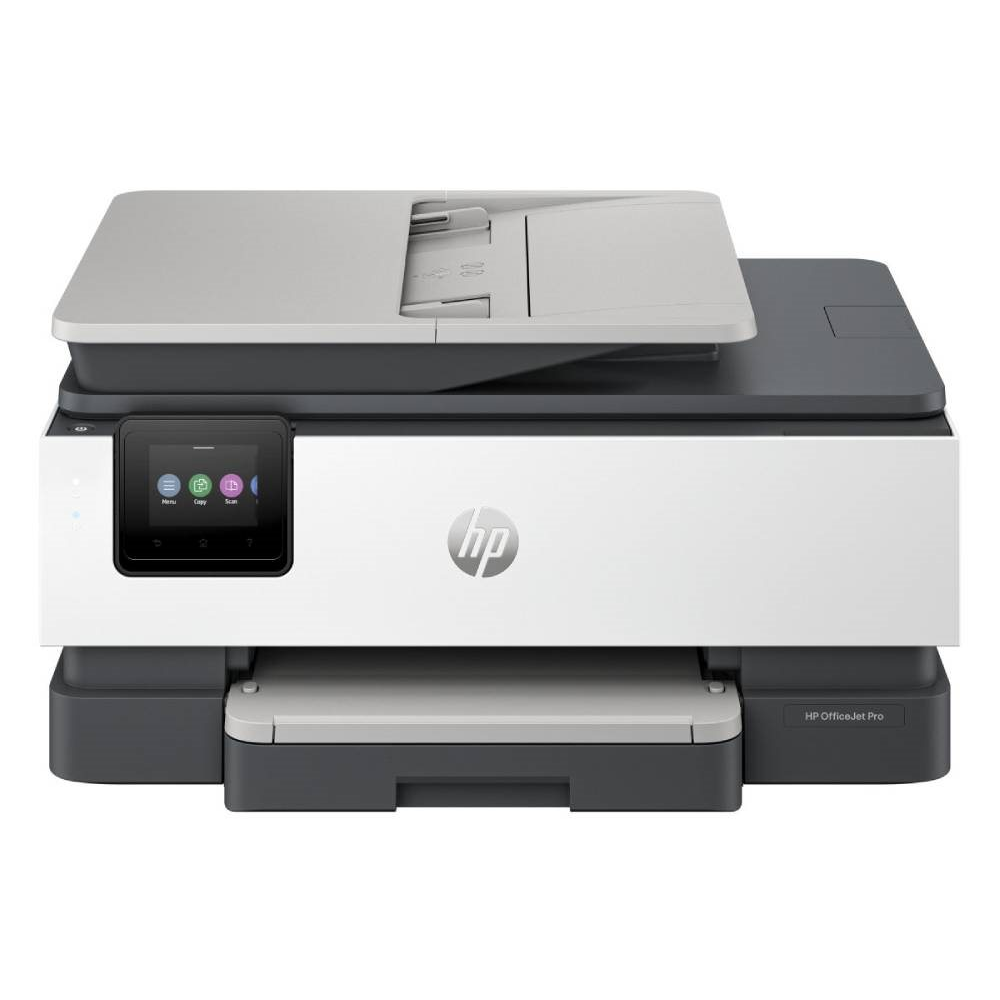 Čelní pohled na HP OfficeJet Pro 8132e s dotykovým displejem