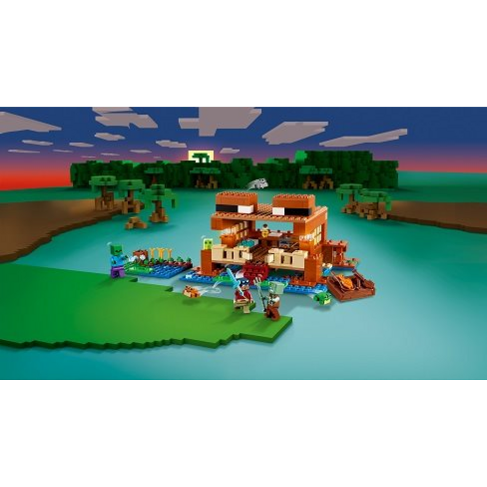 Minecraftová scéna se žabím domkem LEGO