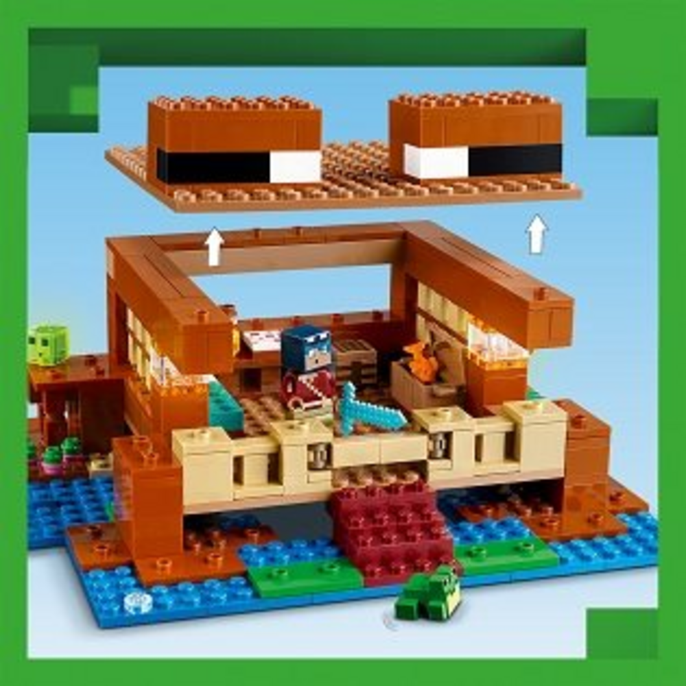 Detail odklápěcí střechy LEGO Minecraft Žabí domek